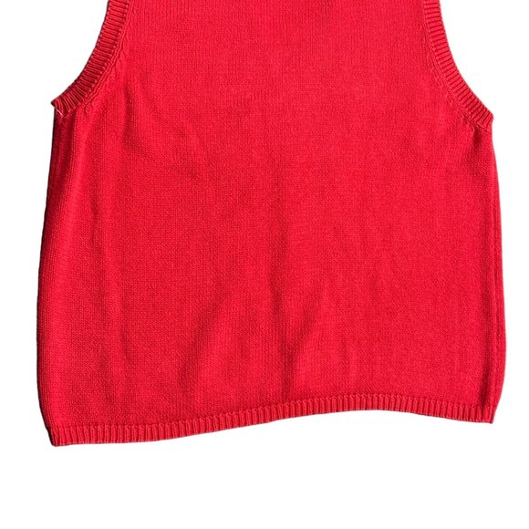 Vintage Eddie Bauer Womens M Red Sweater Button Vest Embroidered Cottagecore y2k - Picture 6 of 15